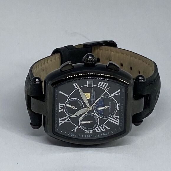 Steinhausen LW393LL-13-M009 Women Black Leather Black Dial Automatic Watch XR191 - Picture 7 of 12